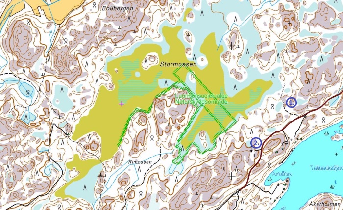 Peruskartta, Stormossen, Porkkala - Suo ja lähestymispaikat